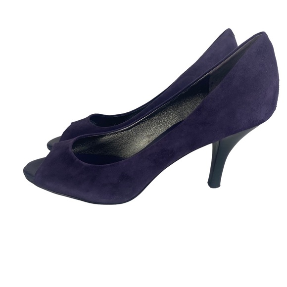 Banana Republic Womens Open Toe Suede Pumps Heels in Purple Size 8 - Picture 3 of 14